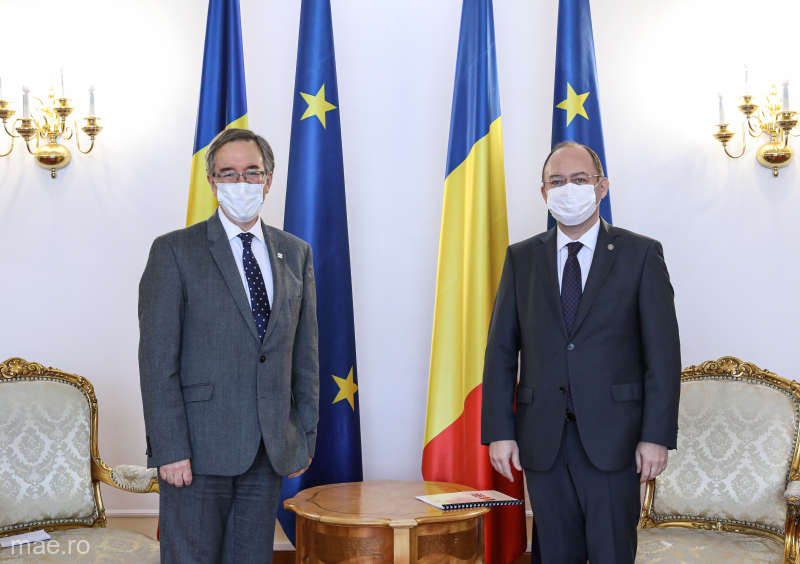 Ministrul afacerilor externe Bogdan Aurescu, întâlnire cu Ambasadorul Regatului Unit al Marii Britanii în România, Andrew Noble
