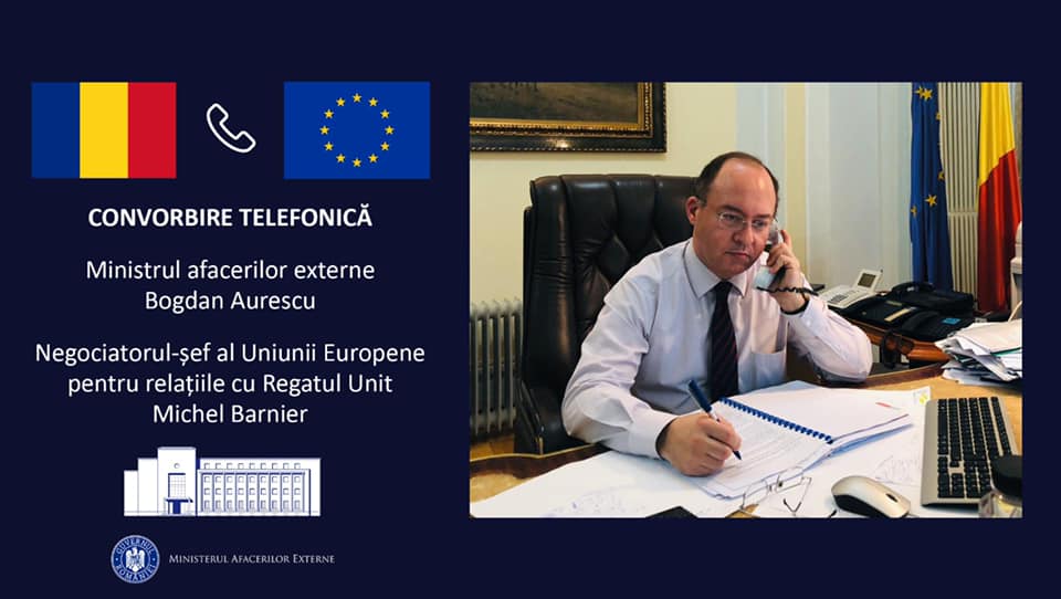 Convorbire telefonica Bogdan Aurescu – Michel Barnier. Stadiul negocierilor UE – Regatul Unit
