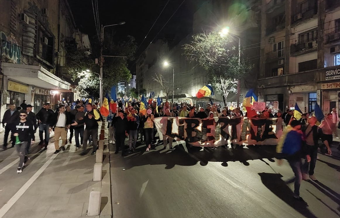 Protest în București față de măsurile anti-COVID în ziua cu cele mai multe infectări