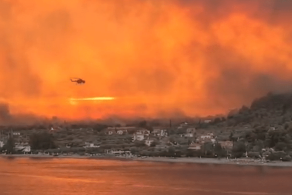 Incendiu de vegetaţie pe insula Evia din Grecia. Un sat a fost evacuat