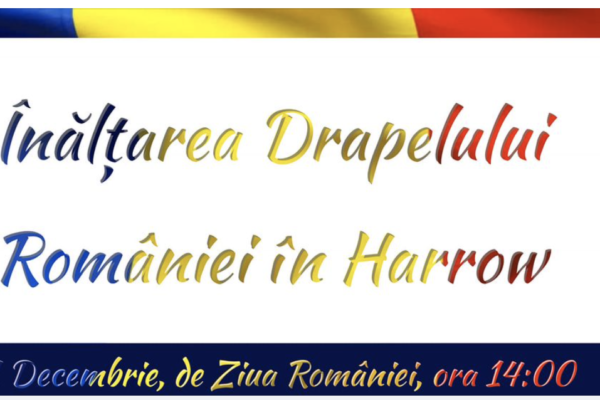 Românii din UK sărbătoresc Ziua Națională cu o premieră: Drapelul României, ridicat pentru prima dată în istorie în fața Primăriei Harrow