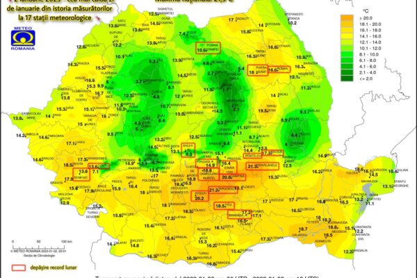 2 ianuarie a fost cea mai caldă zi de ianuarie din istoria măsurătorilor în România