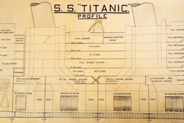 Un plan al Titanicului folosit în timpul anchetei privind scufundarea vasului, s-a vândut cu 243.000 de dolari